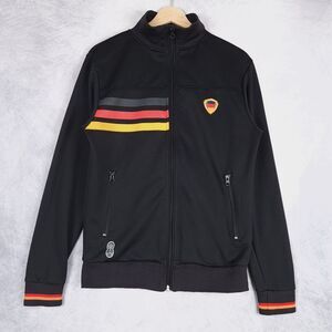 Striker Track Varsity Jacket Mens Small Black Belgium Flag Soccer Football Club